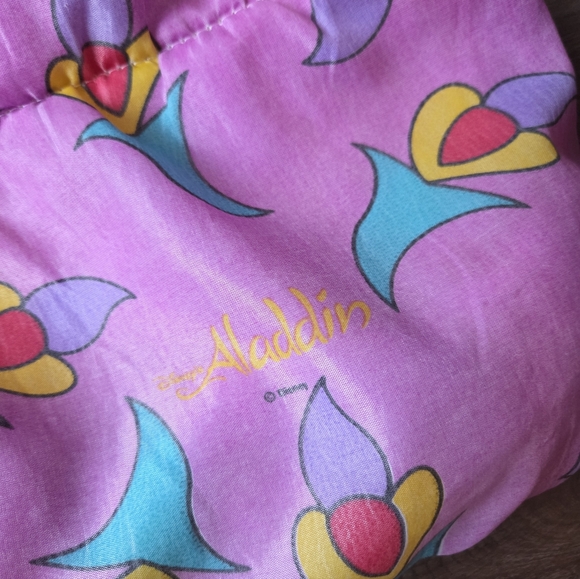 Vintage 90s Disney Aladdin Jasmine & Rajah Sleeping Bag Blanket Well Loved - Picture 4 of 11